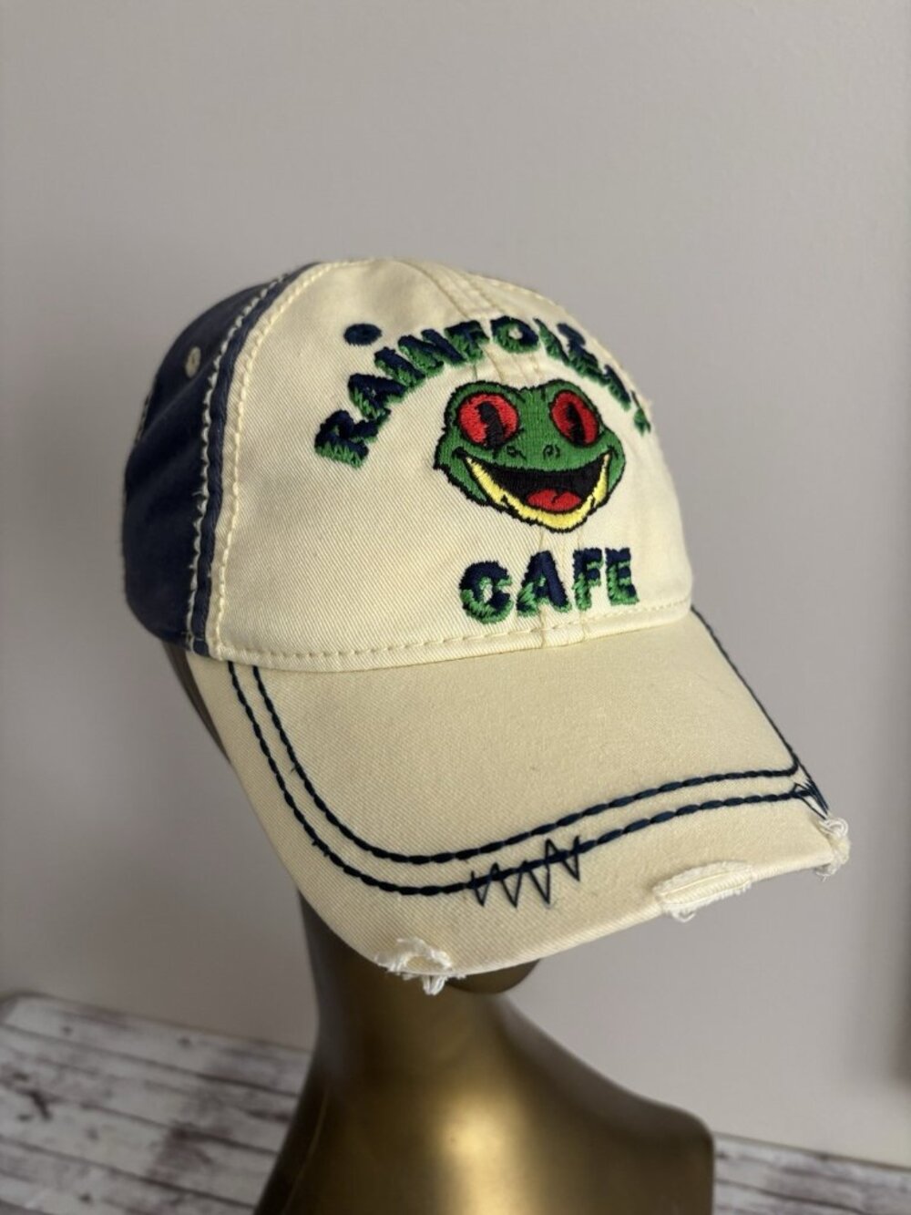 Rainforest Cafe Distressed Youth Kids Baseball Cap Hat Adjustable Frog